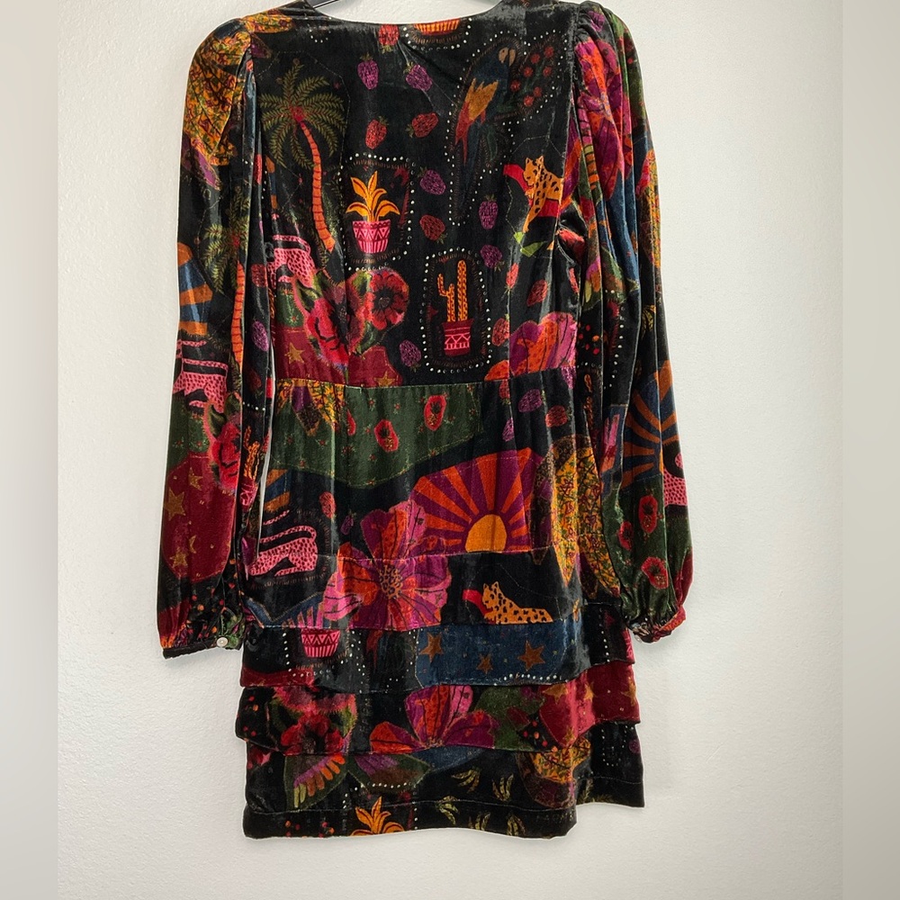 Farm Rio Crazy‎ Mix Velvet Mini Dress - Picture 3 of 14